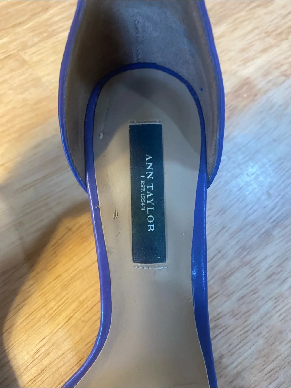 Ann Taylor Purple Open-Toe Ankle-Strap Stilettos - Picture 3 of 7